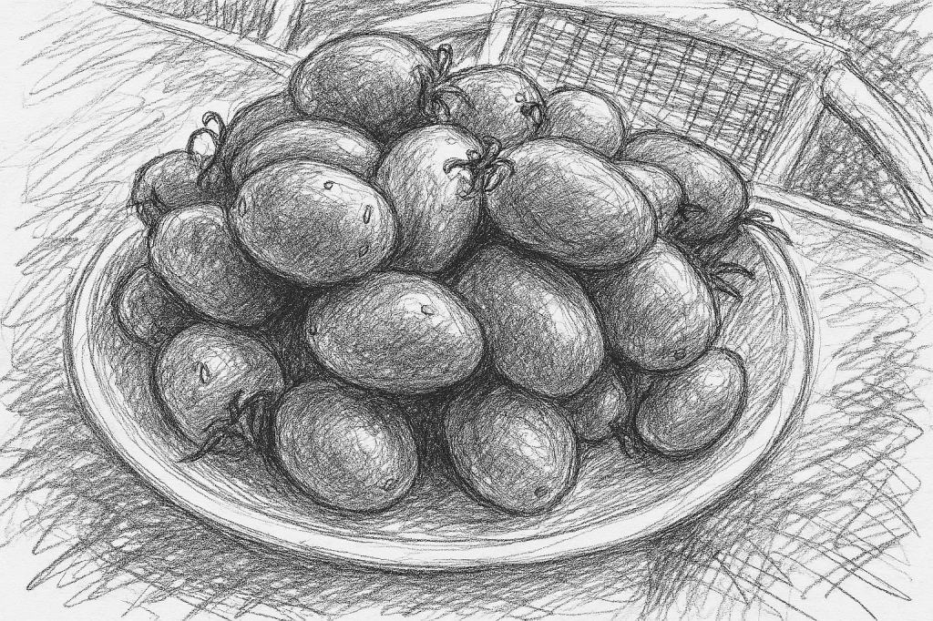 一盤垂涎欲滴的鮮採小蕃茄